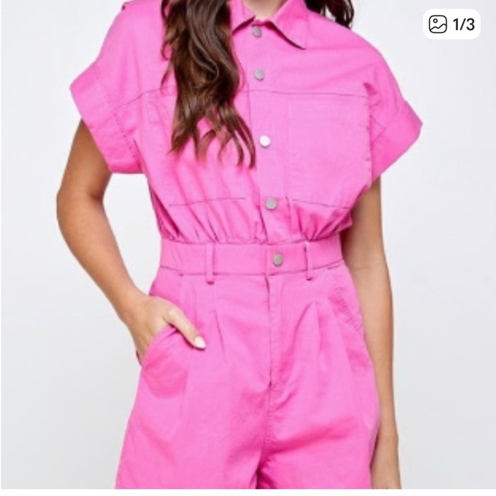 Ellison Bold Pink Romper